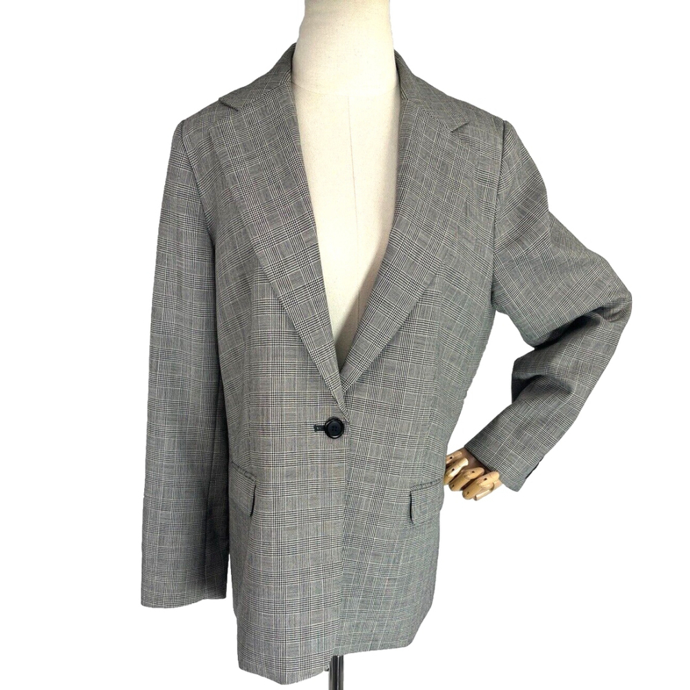 Pendleton Size 16 Glen Plaid‎ Blazer Jacket 100% Virgin Wool Professional